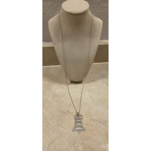Hagit Gorali Sterling 32" Chain Necklace Large Sterling Bell Pendant Israel 925